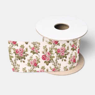 Ruban En Satin Élégant Arrière - plan de roses-bouffées roses