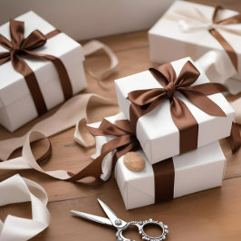 Ruban En Satin Élégant chocolat Brown 965324