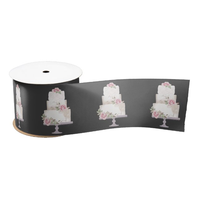 Ruban En Satin Élégant gâteau Pastel Trois Niveaux (Bobine)