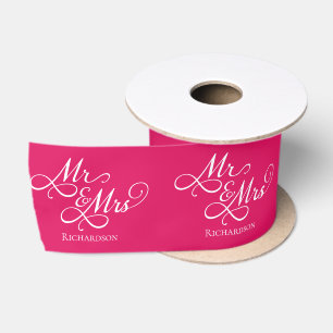 Ruban En Satin Élégant mariage rose