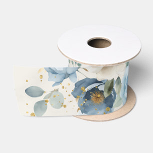 Ruban En Satin Élégant mariage rose bleue poussiéreuse et crème 