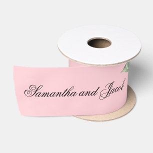 Ruban En Satin Élégant mariage rose rose blush écriture 