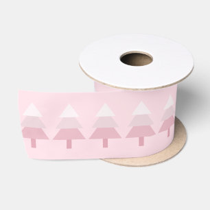 Ruban En Satin Élégant Motif d'arbre de Noël rose Ombre