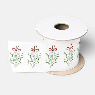 Ruban En Satin Élégant Motif de mélèze de Noël