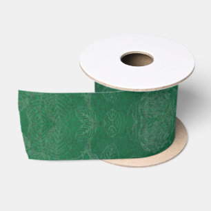 Ruban En Satin Élégant motif floral vert