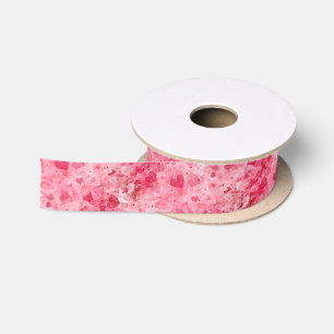 Ruban En Satin Elegant Pink and Red Hearts