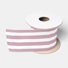 Ruban En Satin Élégant rose et blanc Dusty rayé