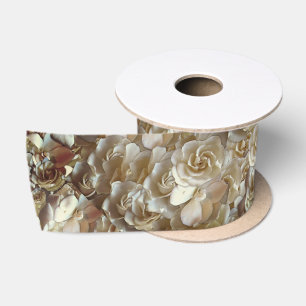 Ruban En Satin Élégant Rose floral Motif pétal
