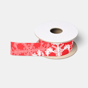 Ruban En Satin Élégant rouge Snowflakes motif de Noël moderne