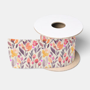 Ruban En Satin Élégante aquarelle Fleurs Satin Ruban