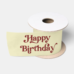 Ruban En Satin Élégante typographie rétro Joyeux anniversaire