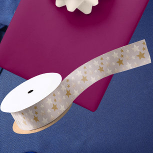 Ruban En Satin Élégantes Étoiles Noël Dusty Pink Ribbon