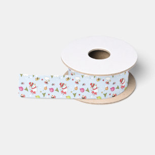 Ruban En Satin Éléments de Noël Motif Bonhomme de Neige