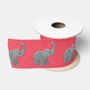 Ruban En Satin éléphant rouge de baby shower