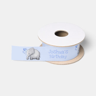 Ruban En Satin Eléphants de bébés mignons personnalisés Anniversa