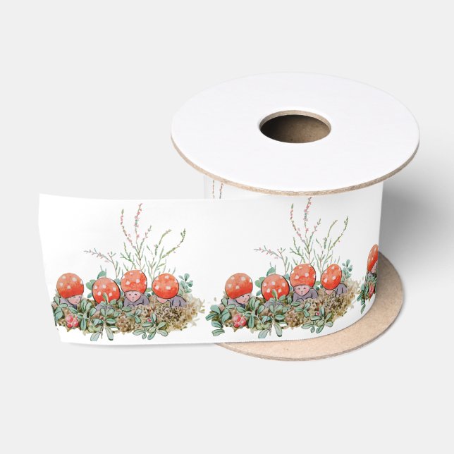 Ruban En Satin Elsa Beskow Champignons Whimsical Enfants (Bobine)