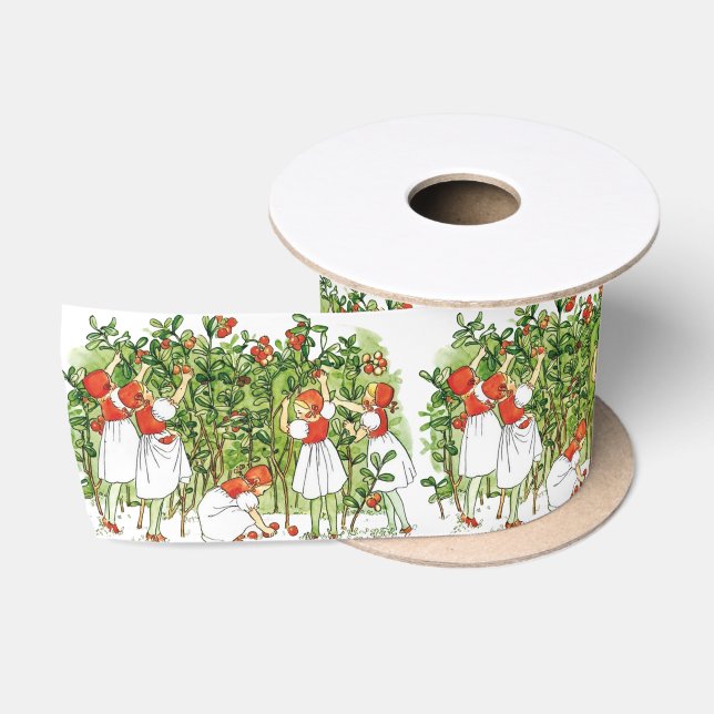 Ruban En Satin Elsa Beskow mignonne fille aux fraises (Bobine)