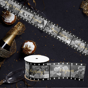 Ruban En Satin Emballage cadeau personnalisé de film rétro pour a