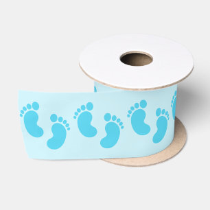 Ruban En Satin Empreinte bleue pour bébé