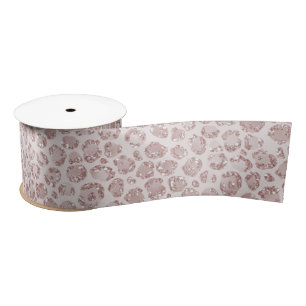 Ruban En Satin Empreinte de léopard Parties scintillant rose vif 