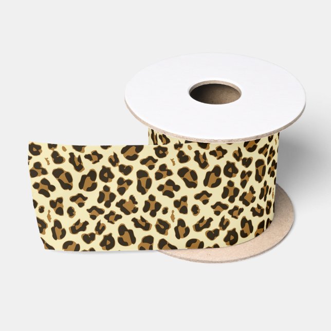 Ruban En Satin Empreinte de léopard tendance (Bobine)