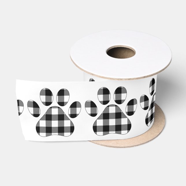 Ruban En Satin Empreintes de Buffalo Plaid (Bobine)