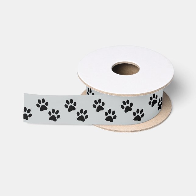 Ruban En Satin Empreintes de pattes 1,5 pouces (Bobine)