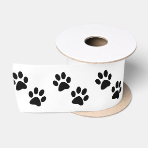 Ruban En Satin Empreintes de pattes 3 pouces