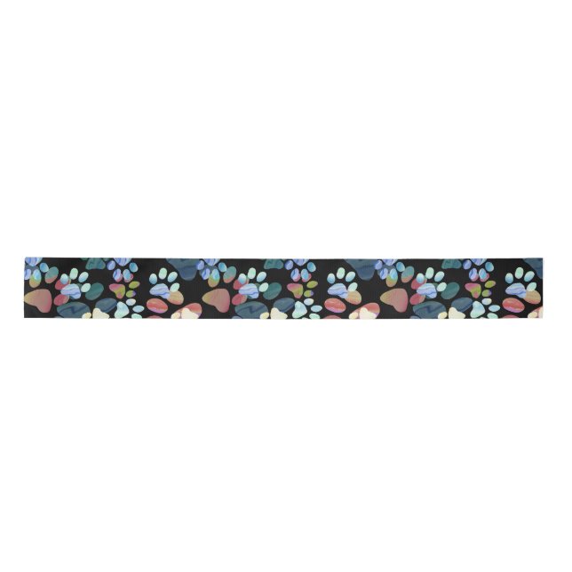 Ruban En Satin Empreintes Partout (Devant)