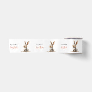 Ruban En Satin Enfants Joyeux Anniversaire Cute Bunny Custom