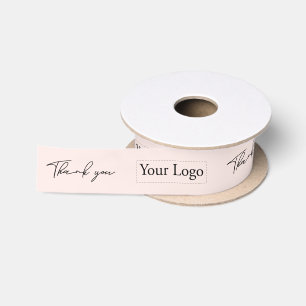 Ruban En Satin Entreprise Logo Rose Merci Emballage