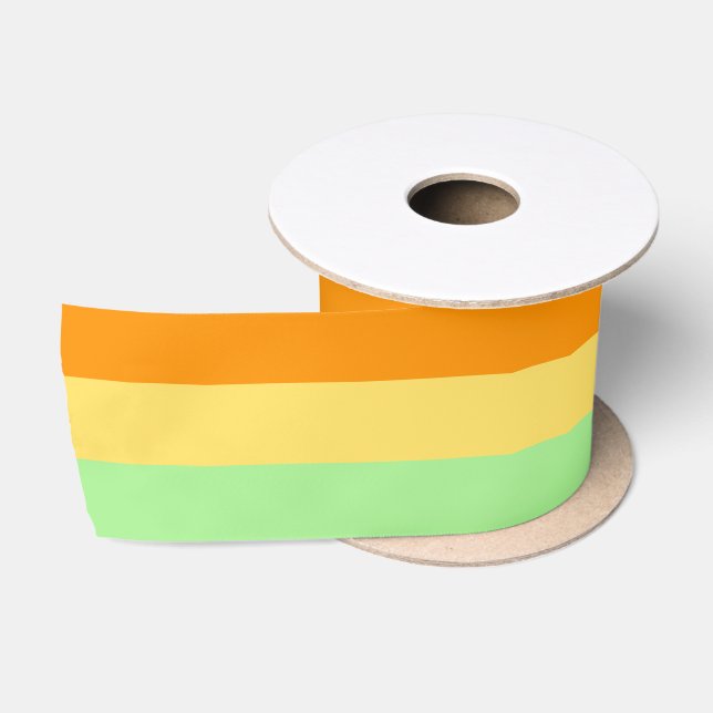 Ruban En Satin Enveloppe Cadeau Vert Jaune Orange Vibrant (Bobine)