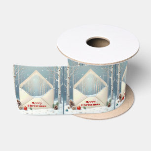 Ruban En Satin Enveloppe de Noël avec bouleaux