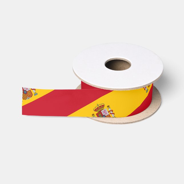 Ruban En Satin Espagnol Drapeau et Espagne Voyage, vacances/fans  (Bobine)