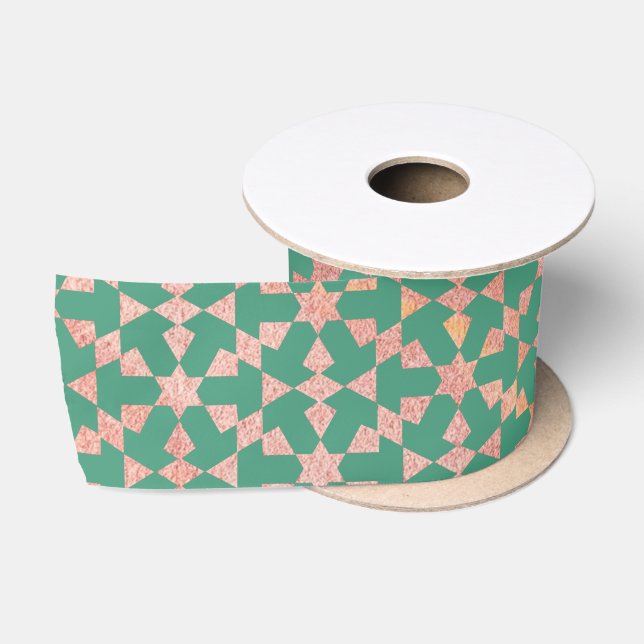 Ruban En Satin Ethnic Marocain Motif géométrique (Bobine)