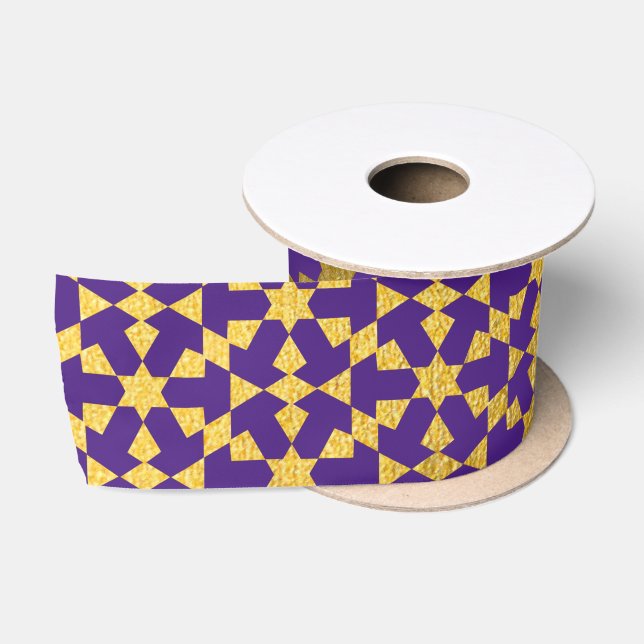 Ruban En Satin Ethnic Marocain Motif géométrique (Bobine)