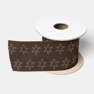 Ruban En Satin Étoile de Noël au Chocolat Noir
