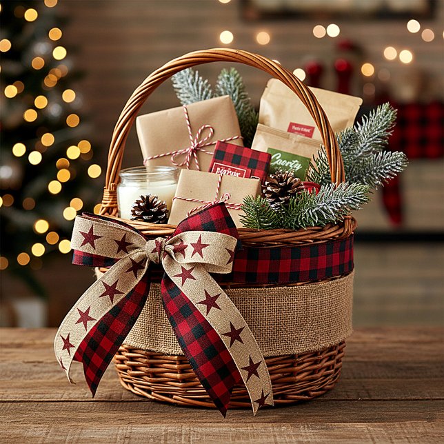 Ruban En Satin Étoiles de Burlap et de plaid (Créateur téléchargé)