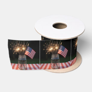 Ruban En Satin Étoiles filantes avec drapeau américain