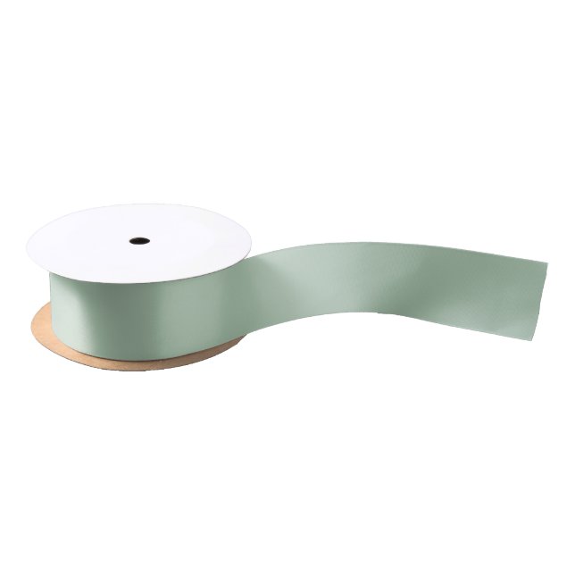 Ruban En Satin Eucalyptus vert clair couleur solide (Bobine)