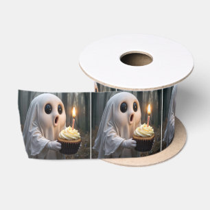Ruban En Satin Fantôme avec un gâteau d'anniversaire