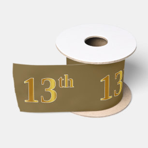 Ruban En Satin Faux/Imitation Gold "13ème" Numéro d'événement (Br