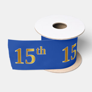 Ruban En Satin Faux/Imitation Gold "15th" Numéro d'événement (ble