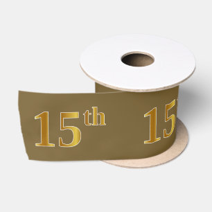 Ruban En Satin Faux/Imitation Gold "15th" Numéro d'événement (Bro