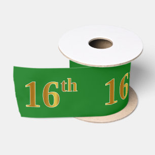 Ruban En Satin Faux/Imitation Gold "16th" Numéro d'événement (Ver