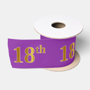 Ruban En Satin Faux/Imitation Gold "18e" Numéro d'événement (v