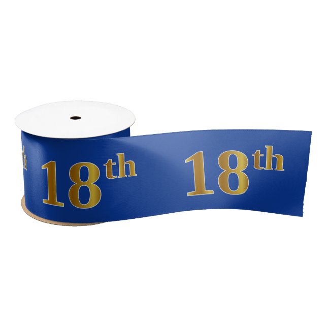 Ruban En Satin Faux/Imitation Gold "18th" Numéro d'événement (ble (Bobine)