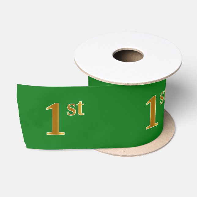 Ruban En Satin Faux/Imitation Gold "1st" Numéro d'événement (Vert (Bobine)