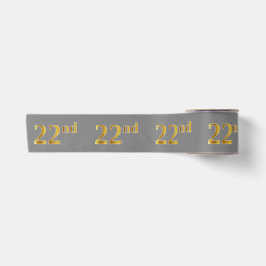 Ruban En Satin Faux/Imitation Gold "22e" Numéro d'événement (Gris