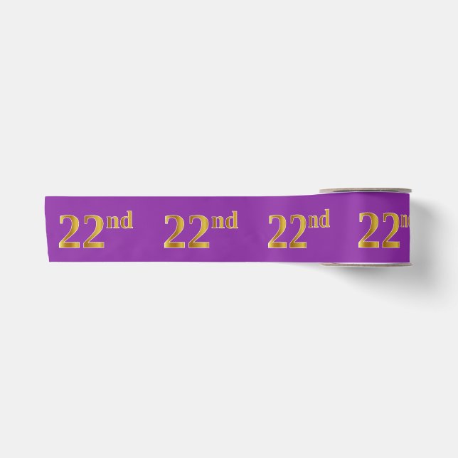 Ruban En Satin Faux/Imitation Gold "22e" Numéro d'événement (viol (Devant)